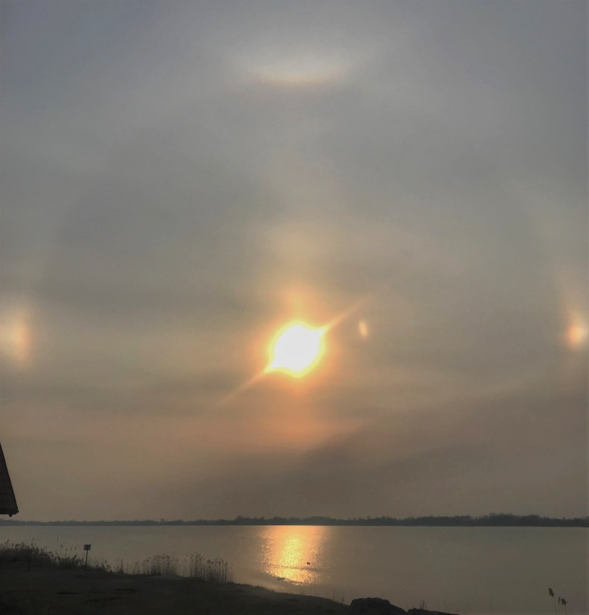 Efekt halo widziany nad Jeziorem Tarnobrzeskim