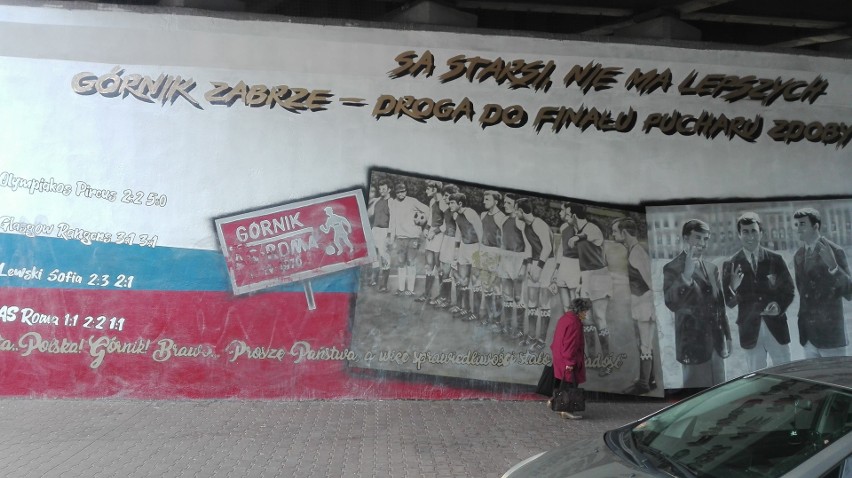 Mural  kibiców Górnika Zabrze "Finał 70" został zniszczony. Zobaczcie zdjęcia