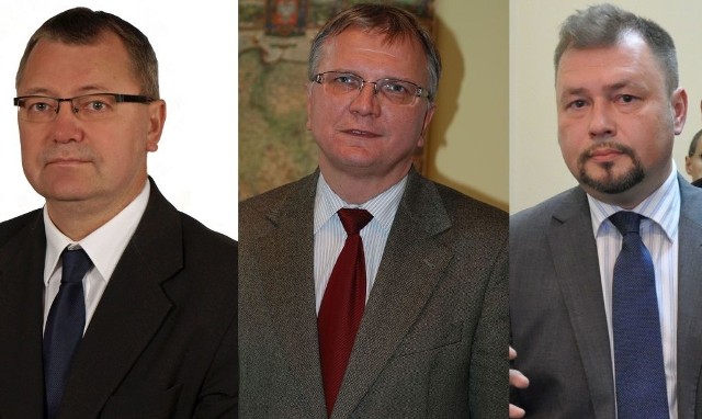 Kandydaci na burmistrza  Kluczborka. Od lewej: Tomasz Białaszczyk, Jarosław Kielar i Piotr Włodarczyk.