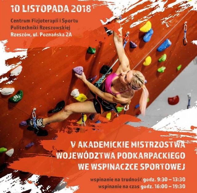 W sobotę w Rzeszowie rywalizować będą najlepsi studenci Podkarpacia we wspinaczce sportowej