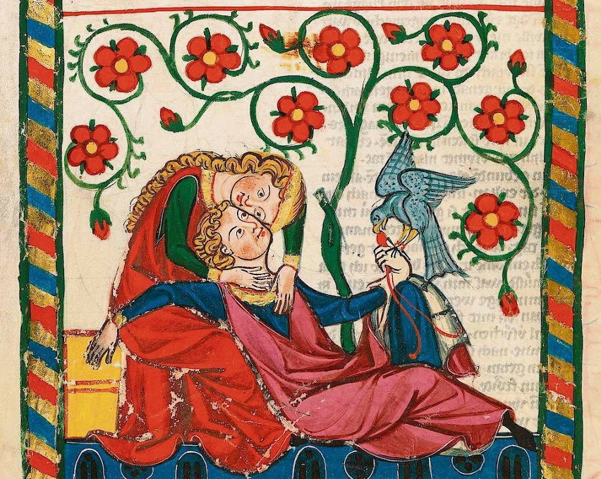 Zakochani, miniatura z Kodeksu Manesse z l. 1305–1315 .