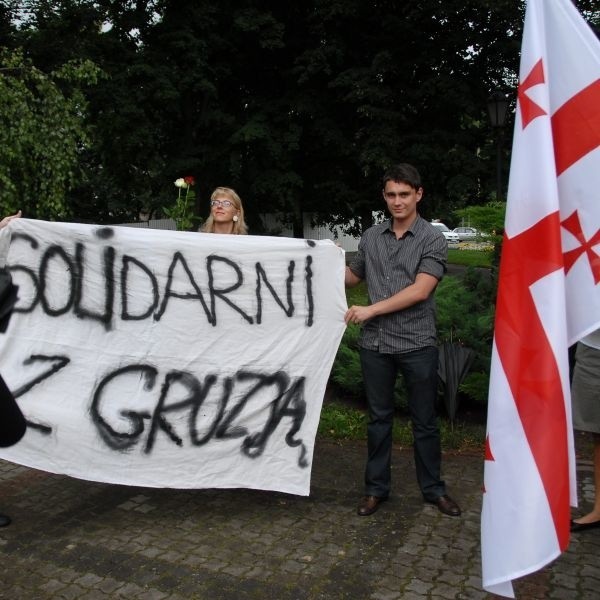 Manifestacja solidarności z Gruzją w Bialymstoku