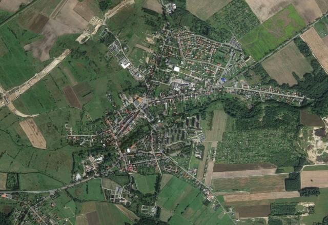 Sianów widoczny z satelity google maps