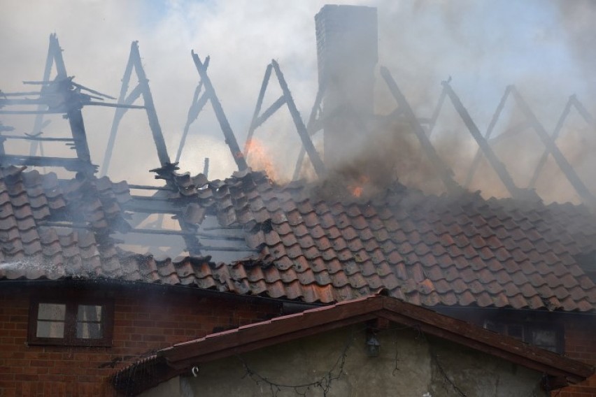 Pożar domu w Myszewku