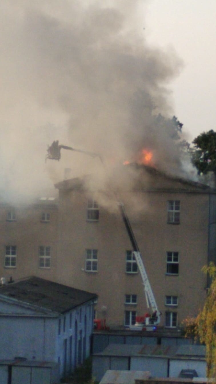 Pożar w Zespole Szkół im. św. Edyty Stein w Lublińcu
