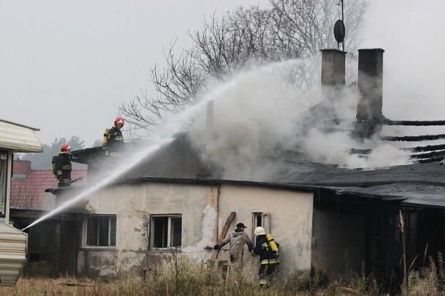 Pożar budynku w Tanowie.