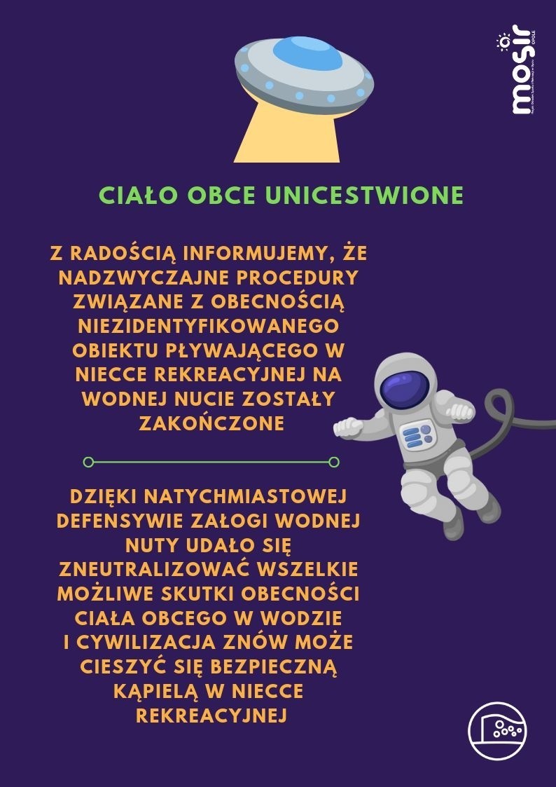 MOSiR: "Ciało obce" z niecki rekreacyjnej na opolskiej pływalni Wodna Nuta unicestwione