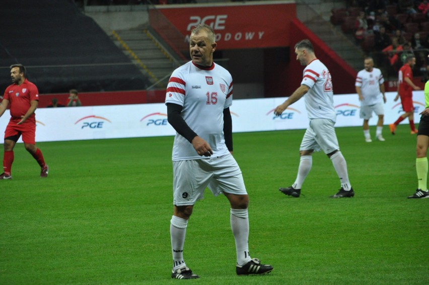 Andrzej Kobylański (na pierwszym planie) podczas meczu...