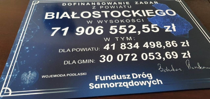 Blisko 72 miliony złotych na 47 inwestycji drogowych w powiecie białostockim z Funduszu Dróg Samorządowych [Pełna lista]