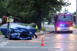 Groźny wypadek w Katowicach. Dwie osoby trafiły do szpitala ZDJĘCIA Z AKCJI