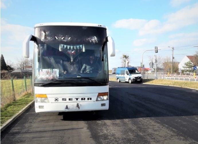 Ten ukraiński autokar nie nadawał się do dalszej jazdy.