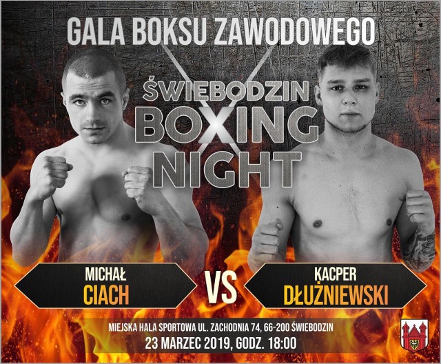 Pierwsza gala boksu zawodowego "Świebodzin Boxing Night": plakat gali