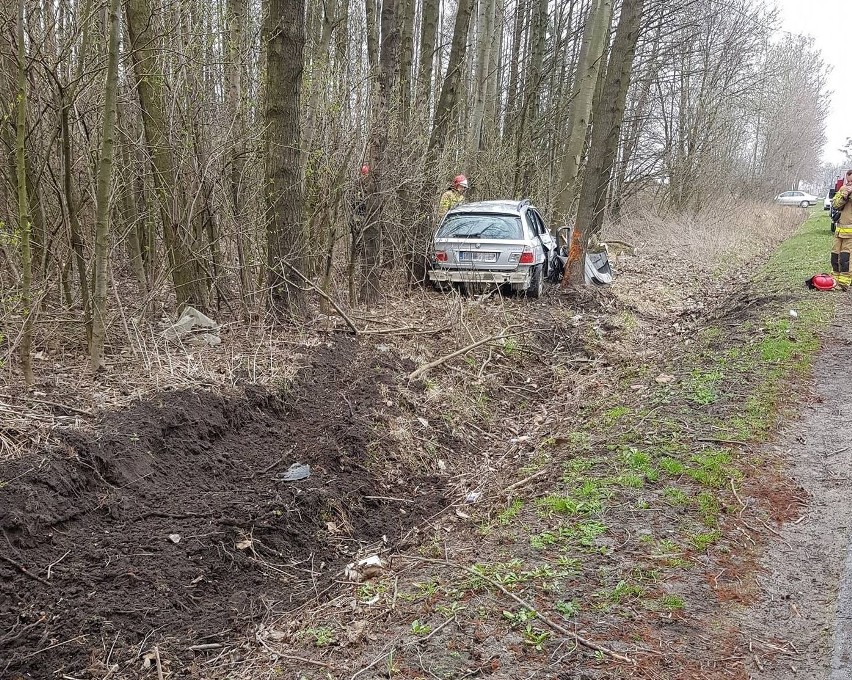 BMW uderzyło w drzewo na drodze lokalnej w Chechłach w gminie Policzna. Kierującą nim kobietę i jeszcze drugą osobę przewieziono do szpitala