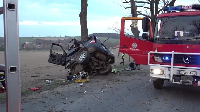 Wyprzedzał kilka pojazdów i wbił się w drzewo. Kierowca nie żyje (ZDJĘCIA)