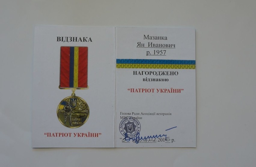 "Patriota Ukrainy" ze Starostwa w Staszowie. Jan Mazanka nagrodzony 