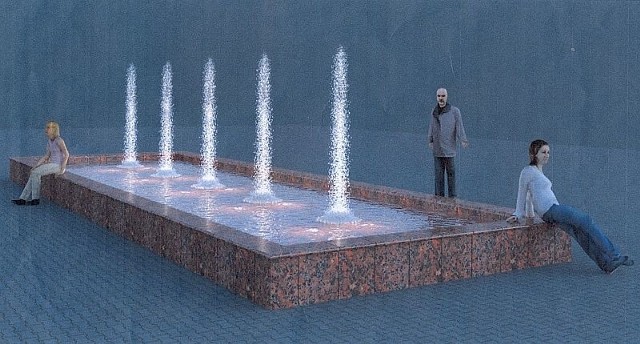 Tak ma wyglądać fontanna przy pomniku Józefa Piłsudskiego. Będzie miała kształt prostokąta i zastąpi skwer z zielenią przed pomnikiem.