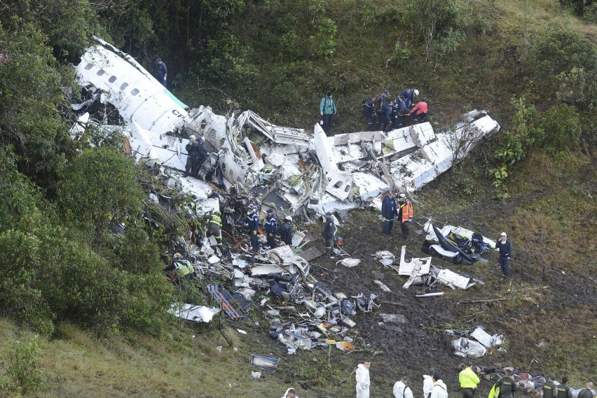 Samolot po katastrofie z piłkarzami Chapecoense na pokładzie