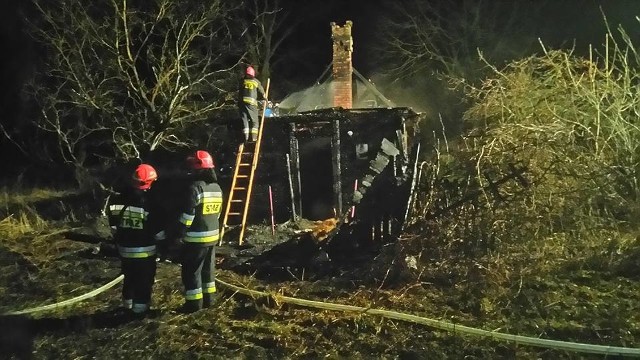 Pożar domku letniskowego w Siczkach.