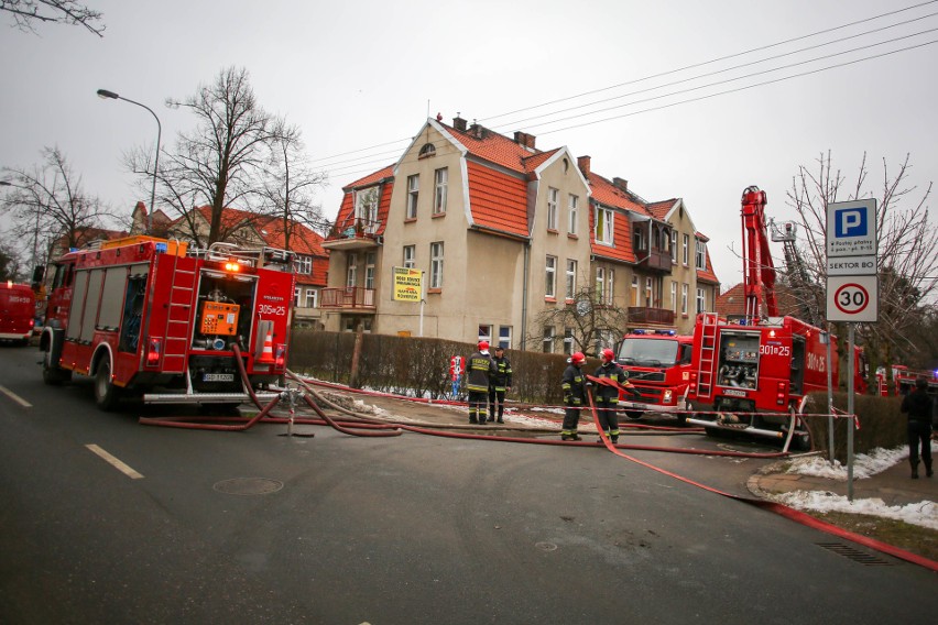 Pożar przy ul. Polanki w Gdańsku 26.01.2017