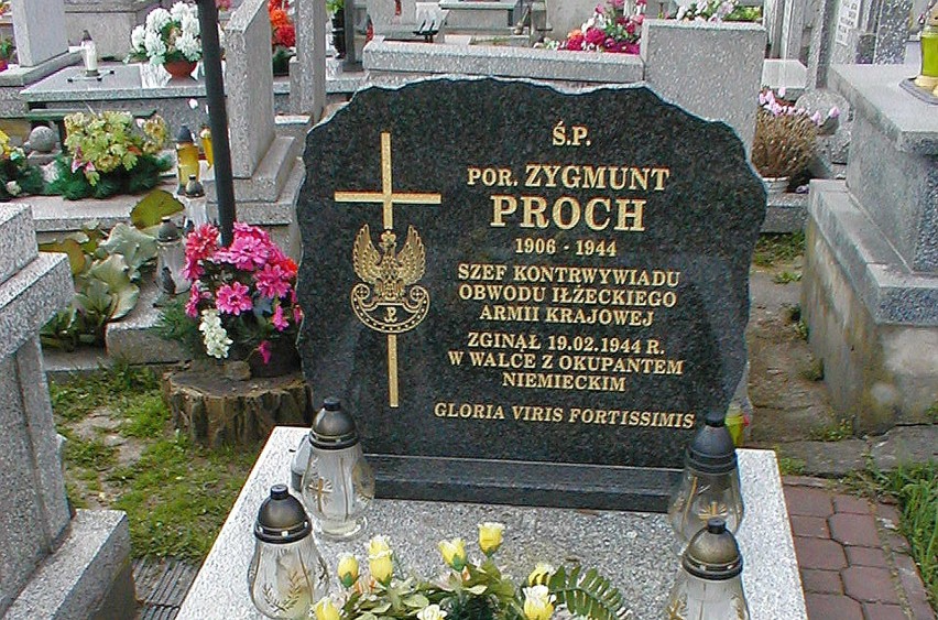 Grób porucznika Zygmunta Procha na starachowickim cmentarzu...