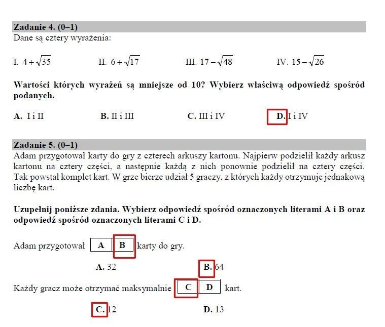 EGZAMIN ÓSMOKLASISTY 2019 MATEMATYKA ODPOWIEDZI, ROZWIĄZANIA, ARKUSZ CKE. Test 8-klasisty z matematyki 16.04.2019 [klucz odpowiedzi, arkusz]