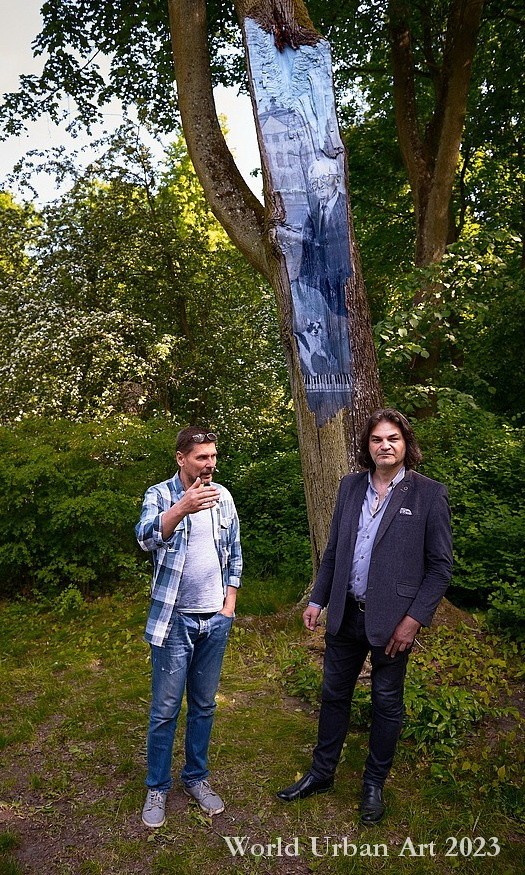 Wizerunek Andrzeja Szwalbego na drzewie w Ostromecku [zdjęcia]