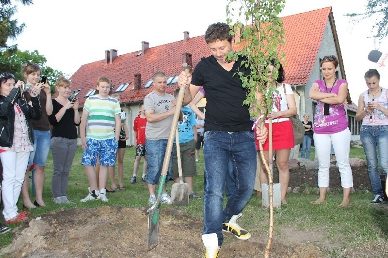 Na koniec wizyty w budowanym hospicjum Andrzej Piaseczny...