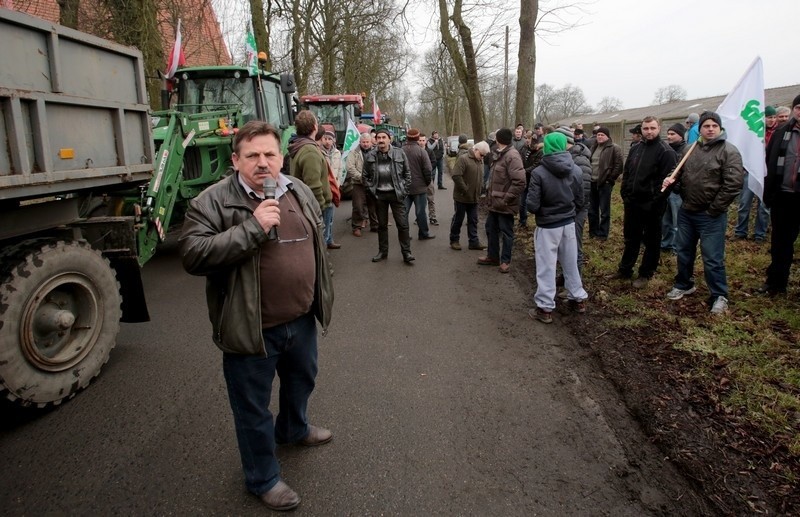 Protest rolników na drodze krajowej nr 10