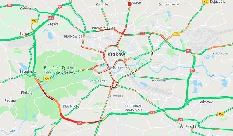 Ogromne korki w Krakowie i na autostradowej obwodnicy [ZDJĘCIA]