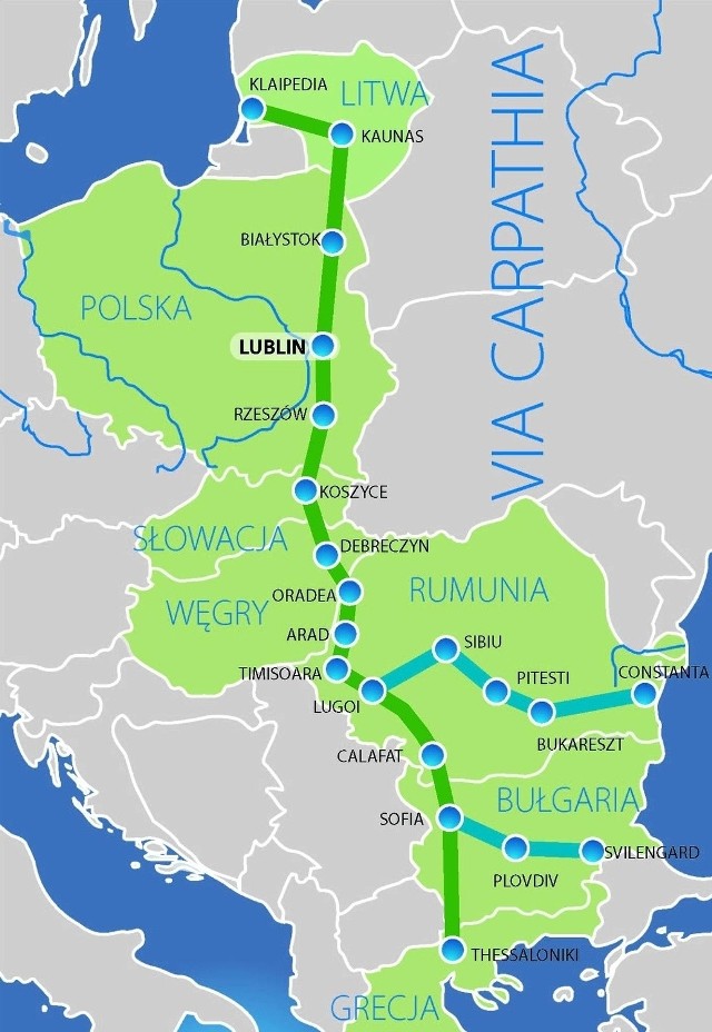 Obecne plany zakładają, że Via Carpathia dotrze do Salonik