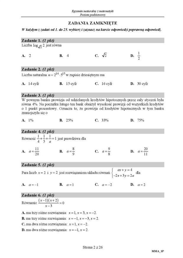 MATURA 2019: MATEMATYKA PODSTAWOWA [ODPOWIEDZI, ARKUSZE CKE,...