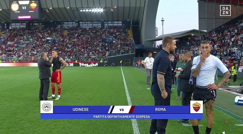 Mecz Udinese Calcio - AS Roma przerwany.