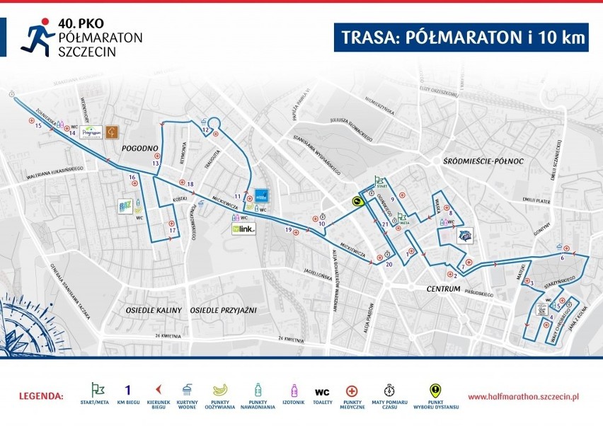 40. PKO Półmaraton Szczecin 2019. Trasa biegu, zmiany w ruchu i komunikacji oraz program