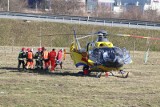 Groźny wypadek pod Oleśnicą. Lądował helikopter LPR