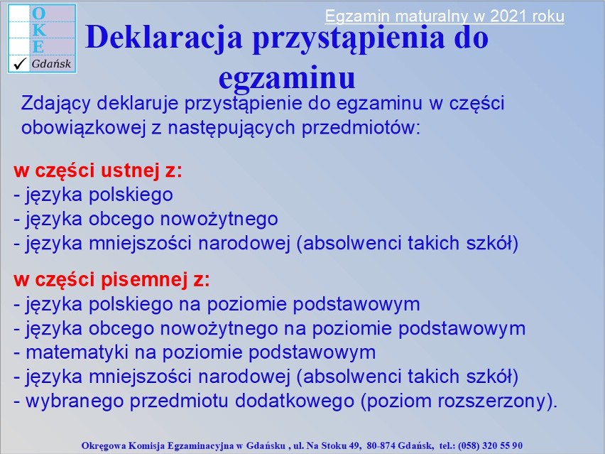 Matura 2021. Co trzeba wiedziec o egzaminie maturalnym? Informator Okręgowej Komisji Egzaminacyjnej w Gdańsku