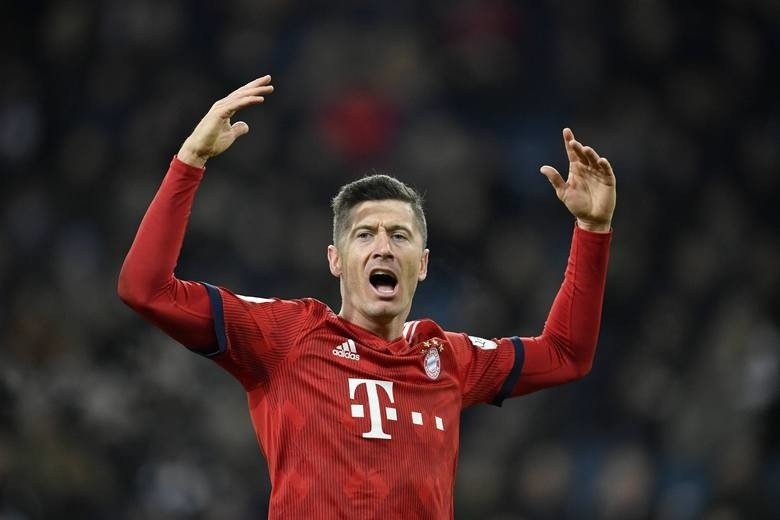 Na zdjęciu: Robert Lewandowski. Mecz Bayern Monachium -...