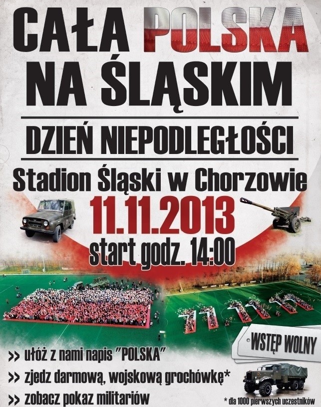 Stadion Śląski 11 Listopada: armata, gąsienice i wielka POLSKA!