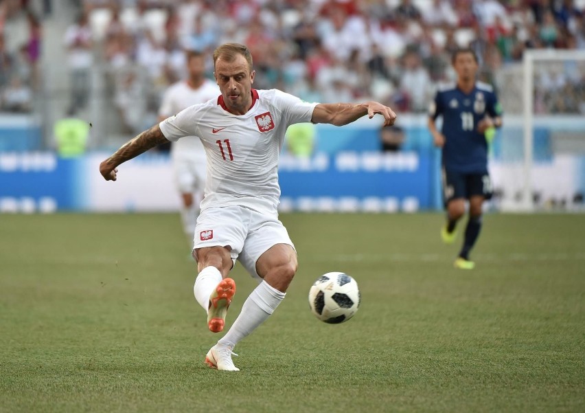 Kamil Grosicki z Japonią kilka razy zagroził bramce rywali