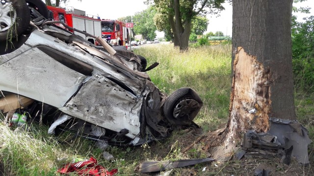 Wypadek w Gręboszowie.