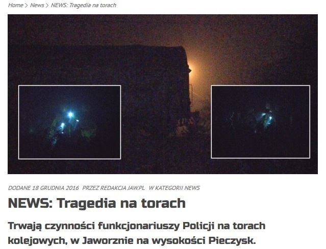 Jaworzno: tragiczny wypadek na torach. Pociąg przejechał mężczyznę