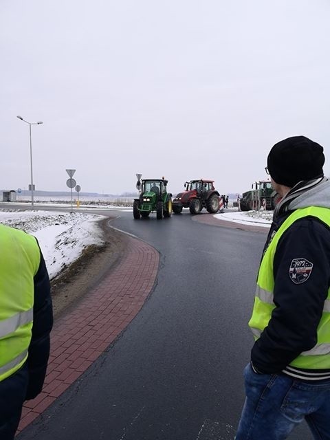 Protest rolników 28 stycznia 2019 r. na rondzie w Lipnicy