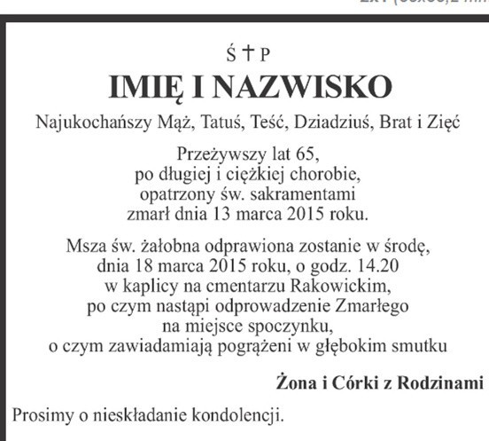 Nekrologi i kondolencje. Jak zamówić/nadać nekrolog?...