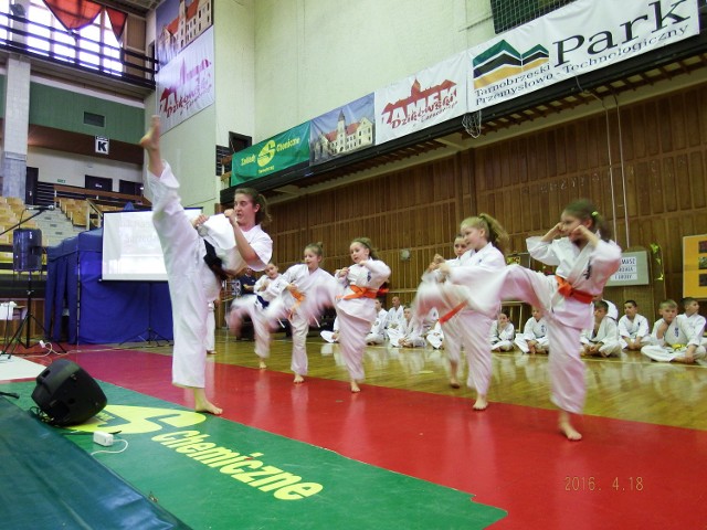 Najmłodsi trenujący w Tarnobrzeskim Klubie Kyokushin Karate wystąpili na specjalnym pokazie. 