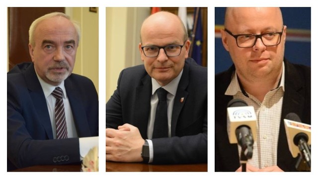 Od lewej: Andrzej Cherek, sekretarz Ratusza; Maciej Glamowski, prezydent Grudziądza; Szymon Gurbin, wiceprezydent Grudziądza