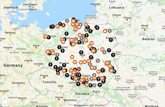 Mapa księży pedofilów i przestępców na tle seksualny. MAPA