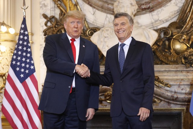 Prezydent USA Donald Trump i prezydent Argentyny Mauricio Macri