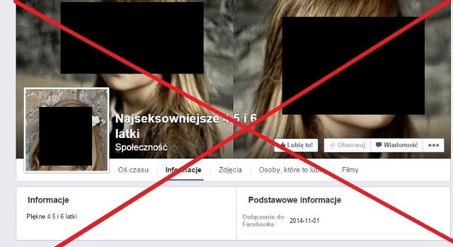 Screen z profilu "Najseksowniejsze 4,5 i 6 latki", wrzucony do sieci przez przeciwników tej strony