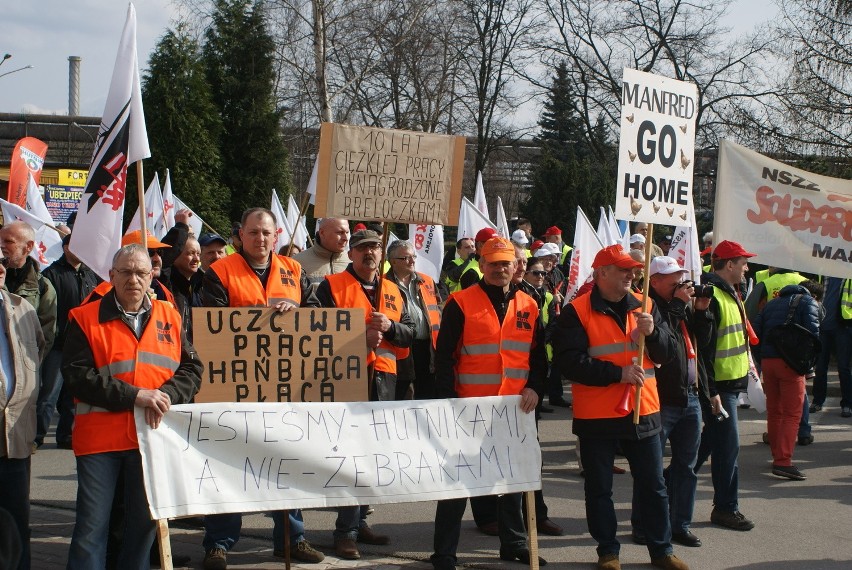 Accelor Mittal Poland pikieta pracowników