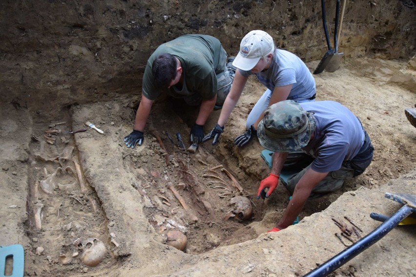 Prace archeologiczne na cmentarzu z okresu I wojny światowej...