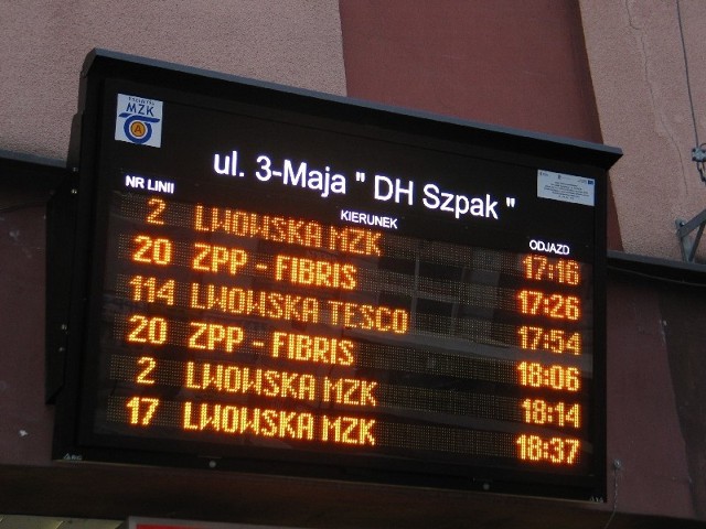 Elektroniczne tablice mają ułatwić podróż pasażerom przemyskiego MZK.